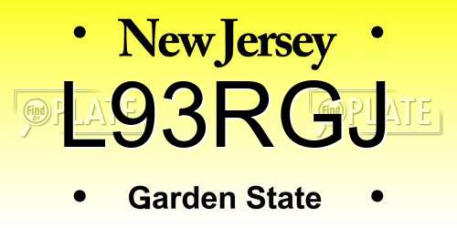 L93RGJ New Jersey License Plate