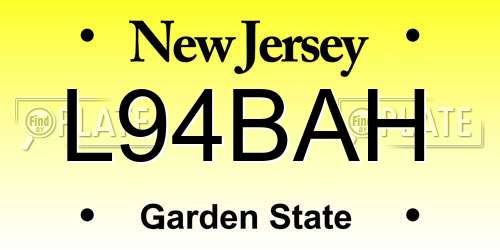 L94BAH New Jersey License Plate