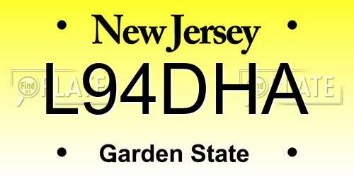 L94DHA New Jersey License Plate