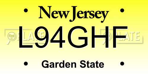 L94GHF New Jersey License Plate
