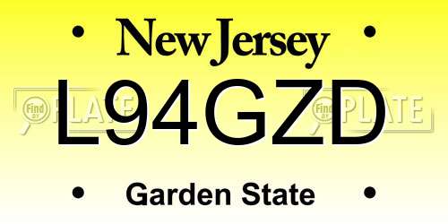 L94GZD New Jersey License Plate