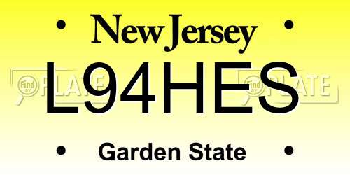 L94HES New Jersey License Plate