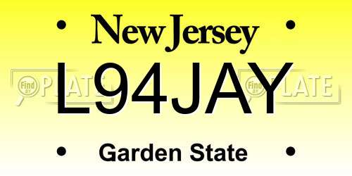 L94JAY New Jersey License Plate