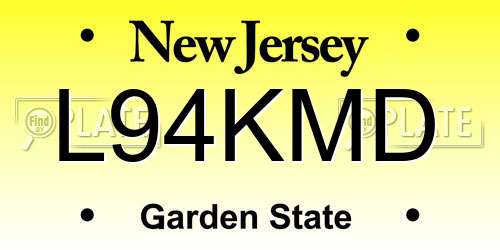 L94KMD New Jersey License Plate