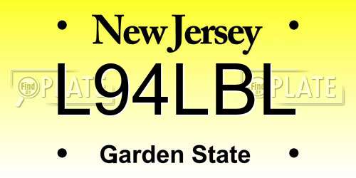 L94LBL New Jersey License Plate