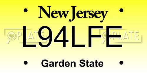 L94LFE New Jersey License Plate