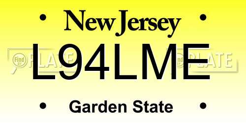 L94LME New Jersey License Plate