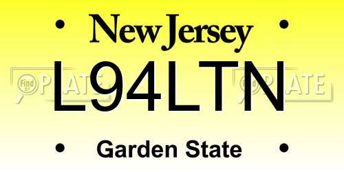 L94LTN New Jersey License Plate