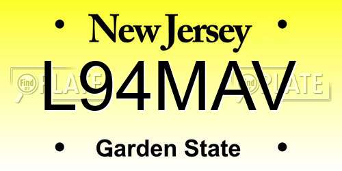 L94MAV New Jersey License Plate