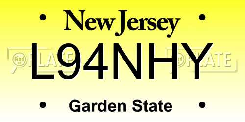 L94NHY New Jersey License Plate