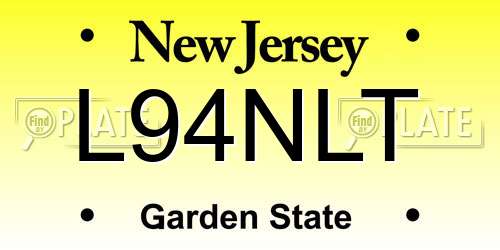 L94NLT New Jersey License Plate