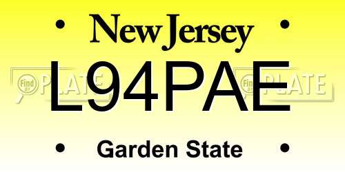 L94PAE New Jersey License Plate
