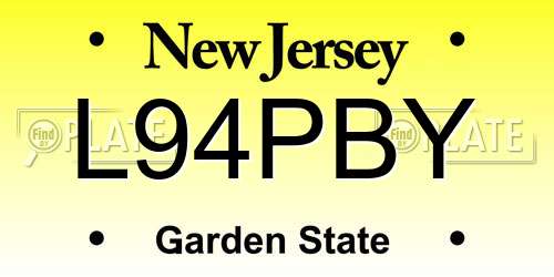 L94PBY New Jersey License Plate