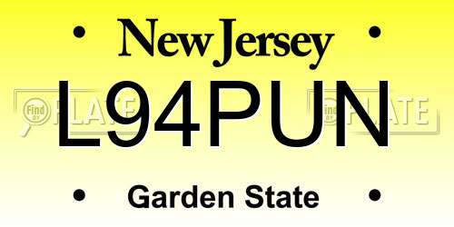 L94PUN New Jersey License Plate