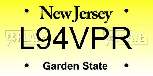 L94VPR New Jersey License Plate