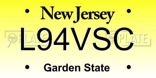 L94VSC New Jersey License Plate