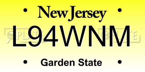 L94WNM New Jersey License Plate