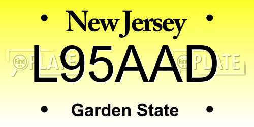 L95AAD New Jersey License Plate
