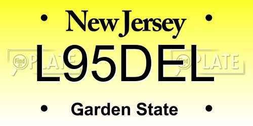 L95DEL New Jersey License Plate