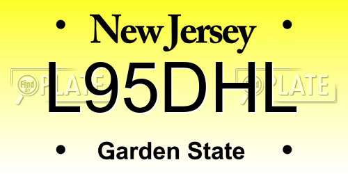 L95DHL New Jersey License Plate