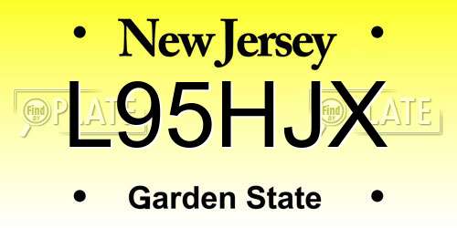 L95HJX New Jersey License Plate