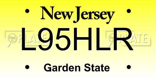 L95HLR New Jersey License Plate