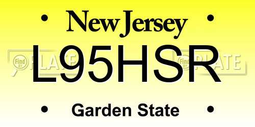 L95HSR New Jersey License Plate