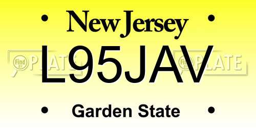 L95JAV New Jersey License Plate