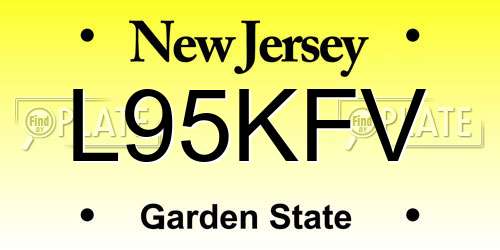 L95KFV New Jersey License Plate