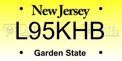 L95KHB New Jersey License Plate
