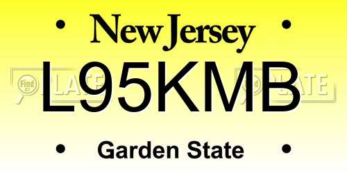 L95KMB New Jersey License Plate
