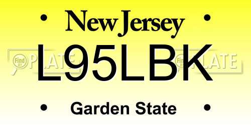 L95LBK New Jersey License Plate
