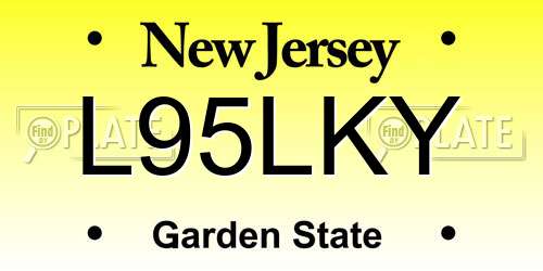 L95LKY New Jersey License Plate