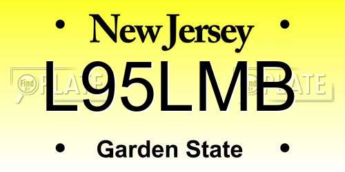 L95LMB New Jersey License Plate