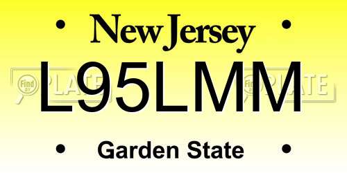 L95LMM New Jersey License Plate