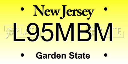 L95MBM New Jersey License Plate
