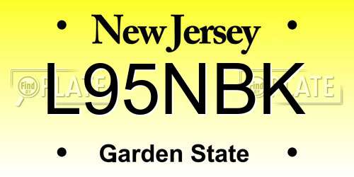 L95NBK New Jersey License Plate