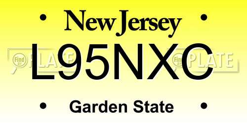 L95NXC New Jersey License Plate