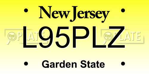 L95PLZ New Jersey License Plate