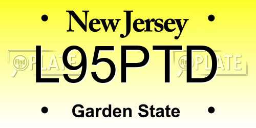 L95PTD New Jersey License Plate