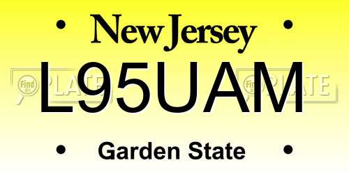 L95UAM New Jersey License Plate