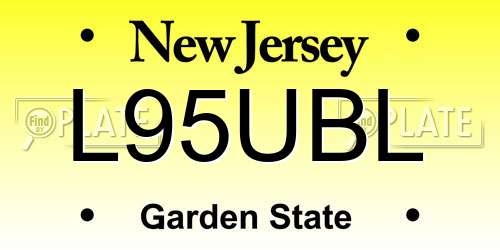 L95UBL New Jersey License Plate