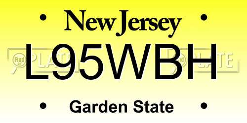 L95WBH New Jersey License Plate