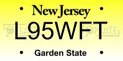 L95WFT New Jersey License Plate