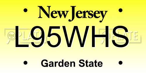 L95WHS New Jersey License Plate