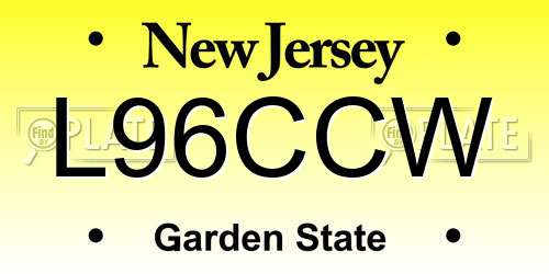 L96CCW New Jersey License Plate