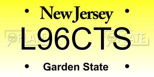 L96CTS New Jersey License Plate