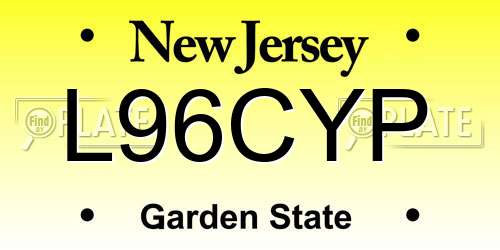 L96CYP New Jersey License Plate
