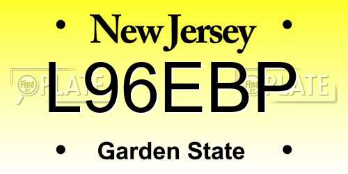 L96EBP New Jersey License Plate