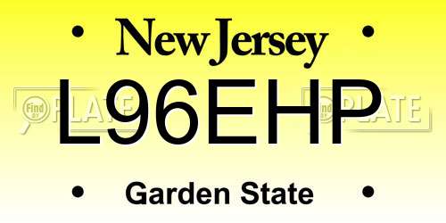 L96EHP New Jersey License Plate